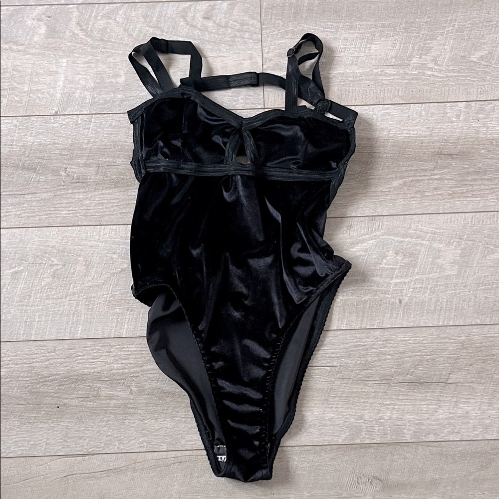 Solstice Intimates Black Velvet Bodysuit